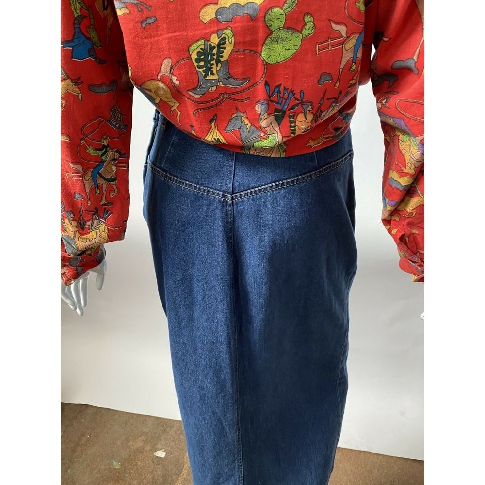 Banana Republic Womens Denim Pencil Skirt Blue Front Slit Pockets Medium Wash 6 - Picture 7 of 10